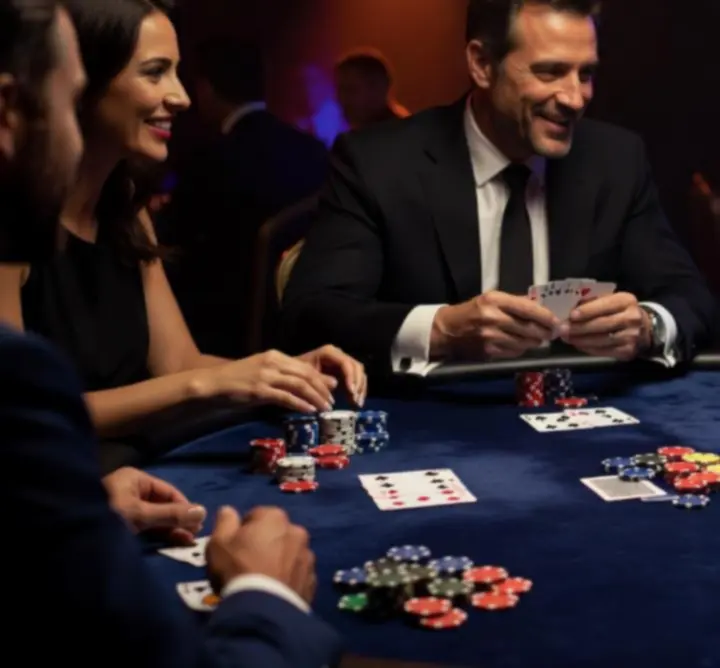Tematický poker stůl jako součást mobilního kasino eventu