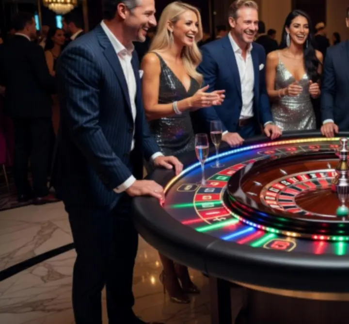 Roulette styl tematická zábava na společenském eventu